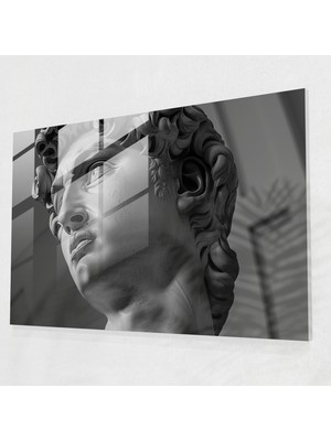 Popcas David Heykeli Temalı Modern Sanat Temperli Cam Tablo