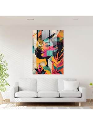 Popcas Modern Pop Art ile Clasik Sanatı Birleştiren Art Deco Graffiti Cam Tablo