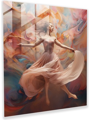 Popcas Balerin Temalı Dekoratif Cam Tablo