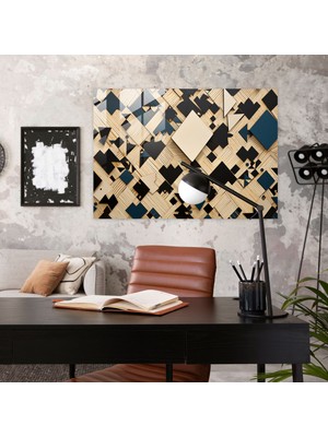 Popcas Modern Sanat Geometrik Soyut Tasarım Temperli Cam Tablo