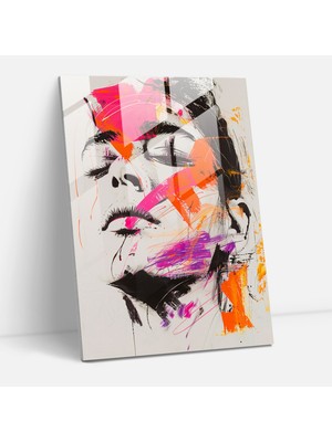 Popcas Modern Sanat Temalı Dekoratif Cam Tablo - Frida Kahlo Esintileri ile