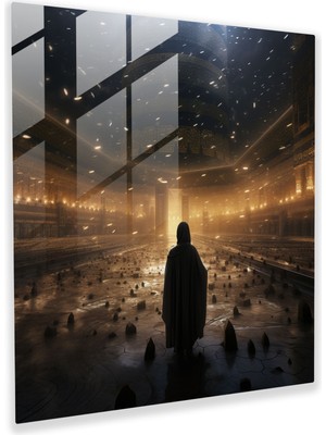 Popcas Kaaba Temalı Dekoratif Cam Tablo