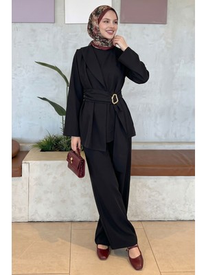 inStyle Gold Tokalı Bağlamalı Siyah Duble Takım