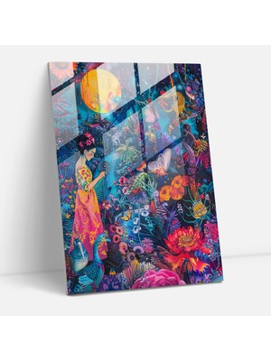 Popcas Modern Sanat Temalı Frida Kahlo Tarzı Temperli Cam Tablo