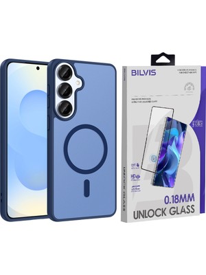 Vendas Samsung Galaxy S26 Kılıf M-Safe Şarj Özellikli Zore Babet Kapak + Bilvis Cam Ekran Koruyucu
