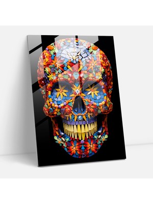 Popcas Los Muertos Temalı Kalavera Mozaik Cam Tablosu