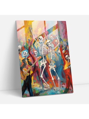 Popcas Karnaval Temalı Dekoratif Cam Tablo - Los Muertos Deseni