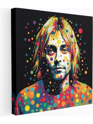 Popcas Pop Sanat Temalı Kurt Cobain Cam Tablo