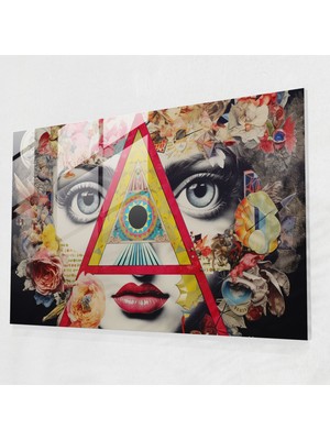 Popcas Modern Illuminati Temalı Cam Duvar Tablosu