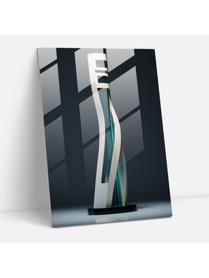 Popcas Modern Heykel Temalı Minimalist Geometrik Cam Tablo