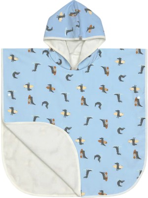 Lassig Uv Korumalı Plaj Çocuk Panço Crocodile Sky Blue