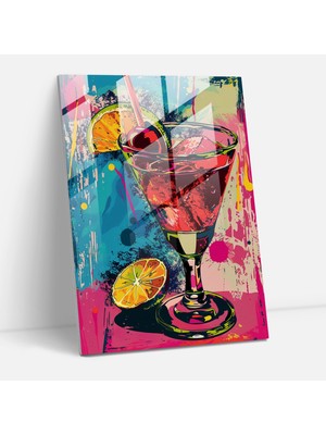 Popcas Yiyecek ve Içecek Temalı Dekoratif Cam Tablo - Andy Warhol Tarzı