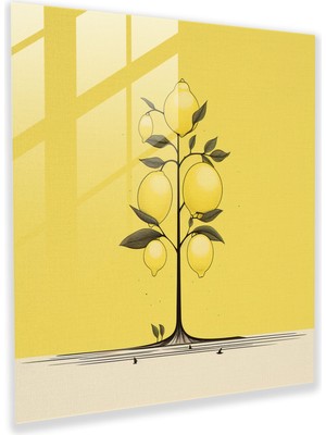 Popcas Minimalist Tarzda Limon Ağacı Cam Tablo