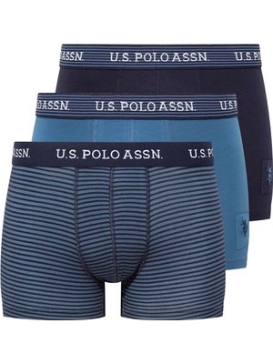 Z.8.e.t.0.a.5g.1.r.5.p U.s. Polo Assn. Erkek Baskılı-Lacivert-Indigo 3 Lü Boxer