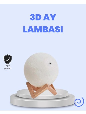 İlk El Grup Rgb Modlu 16 Renkli Ay Gece Lambası 3D Baskı