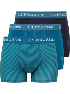 Z.8.e.t.0.a.5g.1.r.5.p U.s. Polo Assn. Erkek Baskılı-Lacivert-Yeşil 3 Lü Boxer