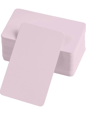 İlk El Grup Boş Kelime Kartları 5x8 cm - 50 Adet Oval Kenarlı | Tabu & Not Kartları - Pembe