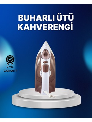 İlk El Grup Buharlı Ütü 2200W Kireç Önleyici Self Clean Damlatmaz Kahverengi