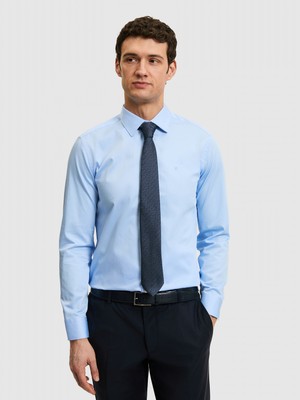 Cacharel Mavi Slim Fit Pamuk Klasik Gömlek 50285570 VR036