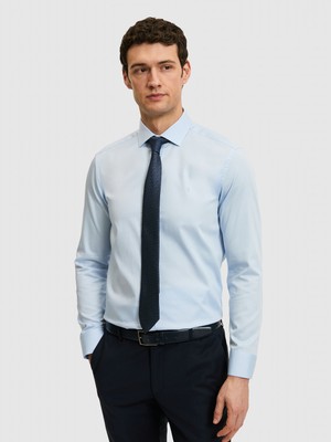 Cacharel Açık Mavi Slim Fit %100 Pamuk Yarım İtalyan Yaka Klasik Gömlek 50318216 VR003
