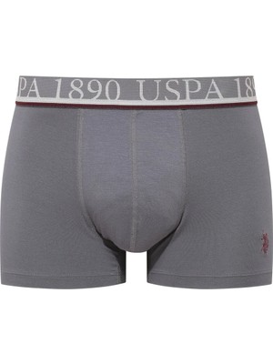 U.S. Polo Assn. Erkek Iç Giyim Düz Renk 3'lü Kutulu Boxer Antrasit - Mürdüm - Siyah - Çoklu Renk - ILC2.80B54H7-NMUR