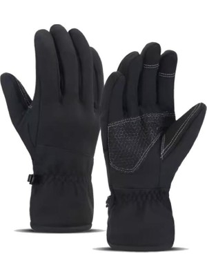 Single Sword Tam Parmak | Softshell Soğuk Rüzgar ve Suya Dayanıklı Dokunmatik Eldiven Motosiklet ve Taktik Eldiven - Beden: M | Renk: Siyah