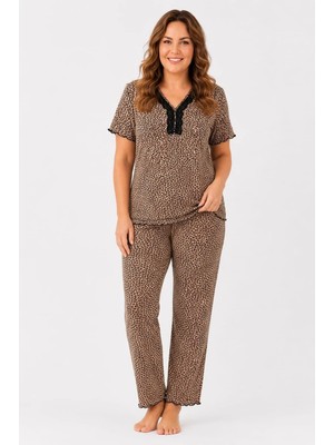 Pemilo Kadın 7933 Büyük Beden Kısa Kol Bambu Pijama Takımı