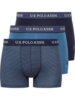 U.s. Polo Assn. Erkek Baskılı&lacivert& Kutulu Indigo 3 Lü Boxer - Çoklu Renk - ILC2.80K51U5E