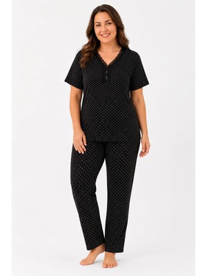 Pemilo Kadın 7931 Büyük Beden Kısa Kol Bambu Pijama Takımı