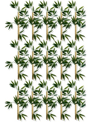Cihan Çiçekçilik Yapay Yoğun Yapraklı 60 cm 15 Adet Dekoratif Bambu Çubuğu Islak Doku
