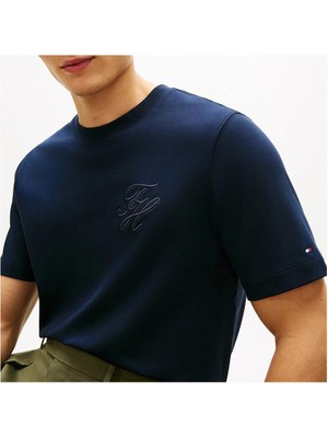 Tommy Hilfiger Erkek  Scrıpt Lıght Interlock Tee T-Shirt MW0MW42391
