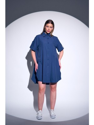HANIQA Oversize Kısa Kollu Uzun Basic Gömlek