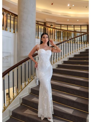 Esra Helvacı Eh Collection Çiçek Işlemeli Tül Davet Elbise