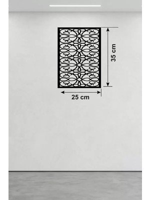 Armüz Sarmaşık ve Yaprak Motifli Ahşap Duvar Tablosu - 25X35 cm Lazer Kesim Dekoratif Pano