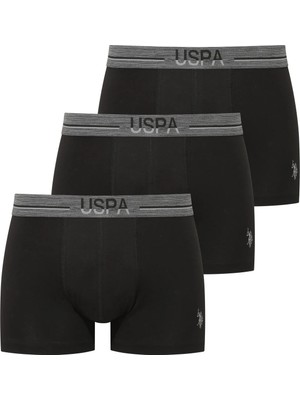 U.S. Polo Assn. Erkek Iç Giyim 3'lü Kutulu Ürün Düz Renk Siyah Modal Kumaş - Çoklu Renk - ILC2.80J58X6-LSIY
