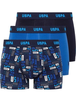 U.s. Polo Assn. Erkek Lacivert&saks&baskılı 3 Lü Boxer - Çoklu Renk - ILC2.80I50Q9Y
