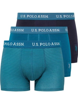 Z.8.e.t.0.a.5g.1.r.5.p U.s. Polo Assn. Erkek Baskılı-Lacivert-Yeşil 3 Lü Boxer