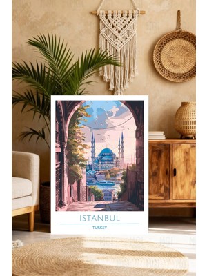 Mgi Design Lüks Vintage Seyahat Posteri Minimalist Kanvas Tablo Yatak Odası Tablosu
