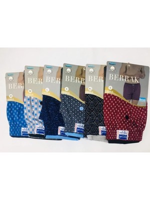 Berrak 1054 Erkek Desenli Pamuklu Boxer 12 Adet