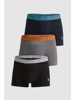 U.S. Polo Assn. Erkek Siyah 3'lü Boxer Takımı 50326472-VR046