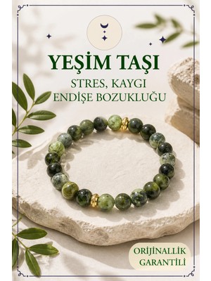 Orenda Design Yeşimtaşı Doğal Taş Bileklik (Huzur, Şifa ve Duygusal Denge)