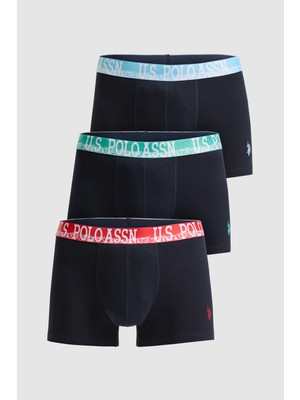 U.s. Polo Assn. Erkek Lacivert Boxer İç Giyim Standart Kalıp Düz Desen