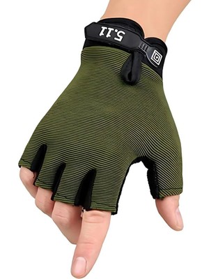 Single Sword Yarım Parmak Taktik Eldiven Bisiklet Motosiklet Outdoor Eldiven Haki