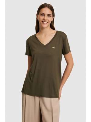 U.s. Polo Assn. Kadın Koyu Haki Tişört Basic 50323448-VR111
