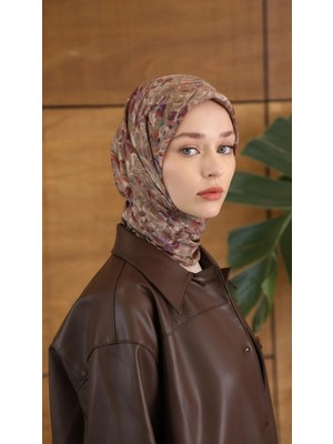 Aminenesil Glamouria Palm Desen Eşarp Bej