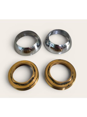 STECELL Batarya Musluk Çeşme 40MM Somun + Rozet Huni Ikili Set
