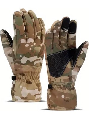 Single Sword Softshell Soğuk Multicam Rüzgar ve Suya Dayanıklı Dokunmatik Eldiven Motosiklet ve Taktik Eldiven Tam Parmak