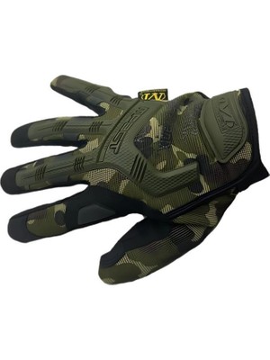 Single Sword Darbe Emici Iş Eldiveni Dokunmatik Uyumlu Motosiklet & Spor Eldiveni Kadın & Erkek Mechanix Tam Parmak Taktik Eldiven Kamuflaj