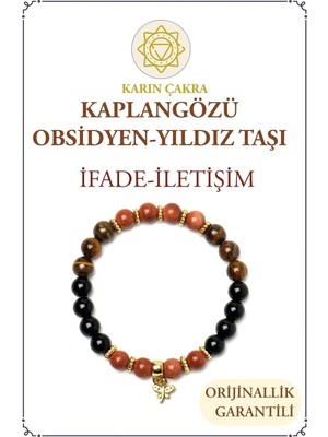 Orenda Design Yıldız Taşı, Oniks, Kaplan Gözü Taşlı Kök Çakra Bilekliği – Koruma ve Güven
