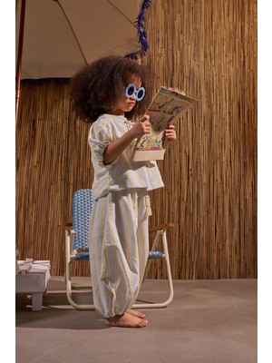 Oh la la Koala For Little Ones Mavi Brunch Club Serisi Balon Pantolonlu Alt Üst Takım